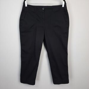 Chico's Solid Black Stretch Cotton High Rise Capris size 10